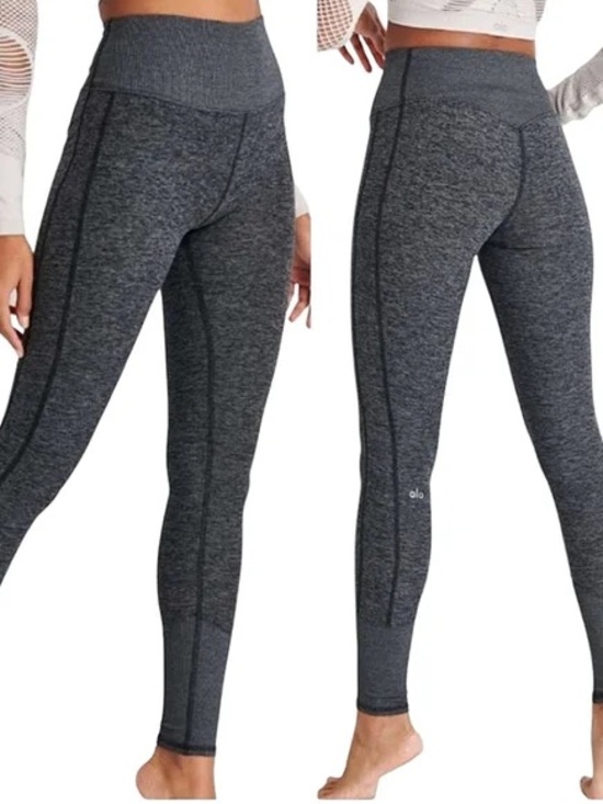 ALO Yoga Pants - Alo Women’s Dark Grey Heathered High-Waist Alosoft Leggings